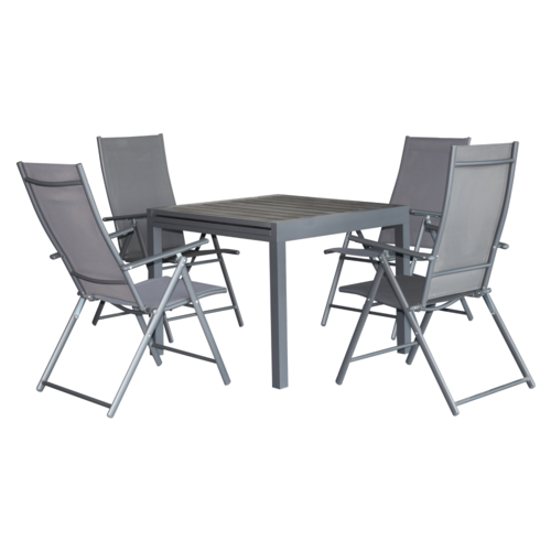 Zestaw ogrodowy 1+4, ciemnoszary, NIKY