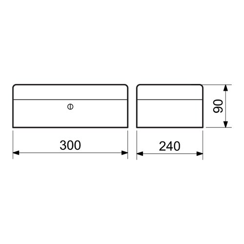 Jeklena blagajna za evre TS.015.EUR.FIX črna, 9,5 x 31 x 25,5 cm