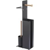 Suport pentru hârtie igienică cu perie și suport Spirella Yoni 67 x 22 x 12 cm, negru