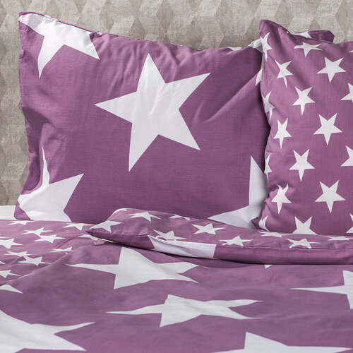 Lenjerie de pat din bumbac New Stars violet, 140 x 200 cm, 70 x 90 cm
