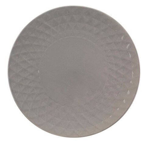 Florina Sada keramických mělkých talířů Diamond 27 cm, 6 ks, šedá