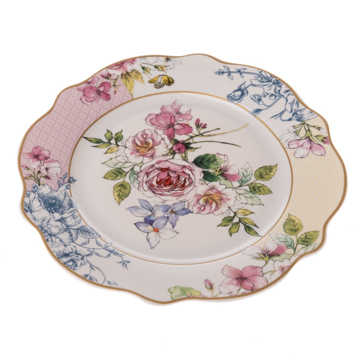 Fotografie Porcelánový dezertní talíř Roses, 19,2 cm