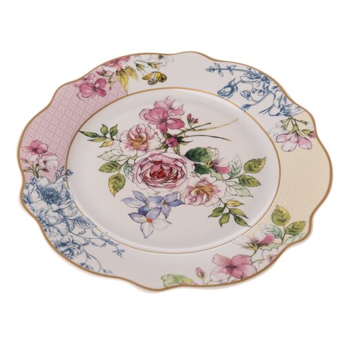 Porcelanový dezertni krožnik Roses, 19,2 cm