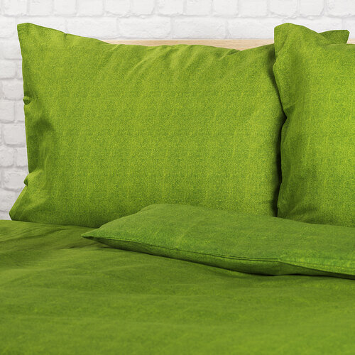 Pamut ágynemű garnitúra, Guru UNI, zöldzöld, 140 x 200 cm, 70 x 90 cm
