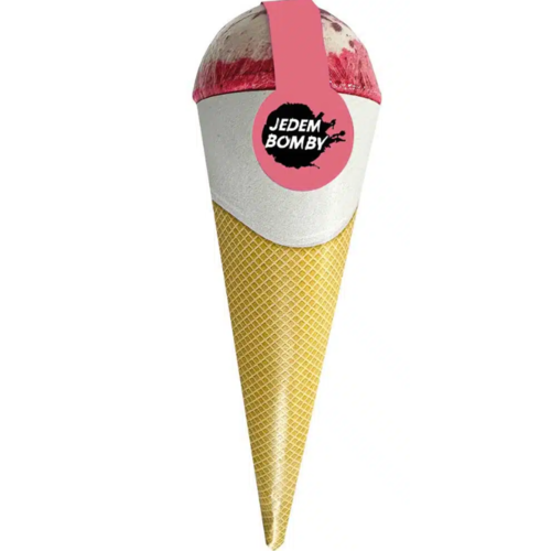 Bohemia Gifts Šumivá bomba do vany v kornoutu -Jahoda a kokos