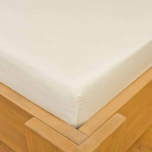 Kvalitex Saténové prostěradlo s gumou smetanová, 100 x 200 cm - thumb (1)