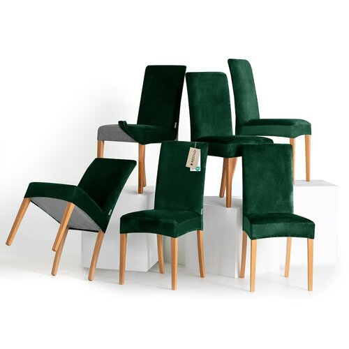 Restilo Husă pentru scaun Sento verde închis, 48 x 48 x 58 + 10 cm, set de 6 bucăți
