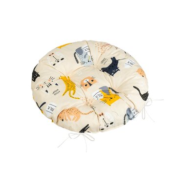Bellatex Sedák Adéla prešit okrogel Mačka rumena,40 x 40 cm