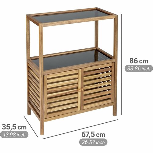 Wenko Široký koupelnový regál s dvířky FONDI