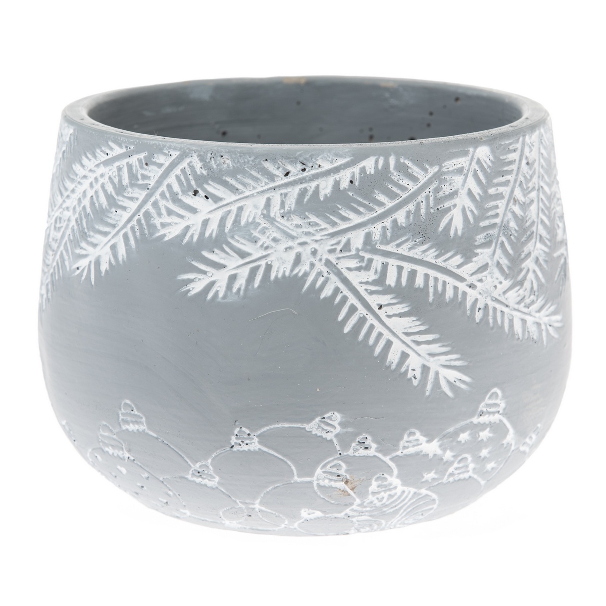 Mască de ghiveci din beton Winter pot, 15,5 x11 cm