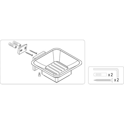 Fala Stojalo za milo Quad Chrom, 12 x 10,5 x 4,5cm