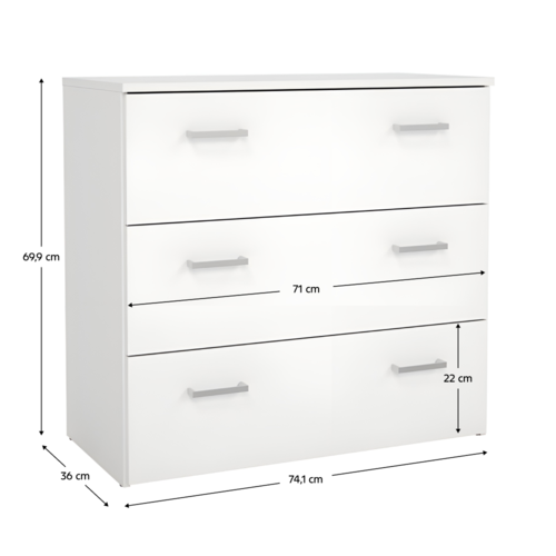 Komoda GARBO 3, bílá