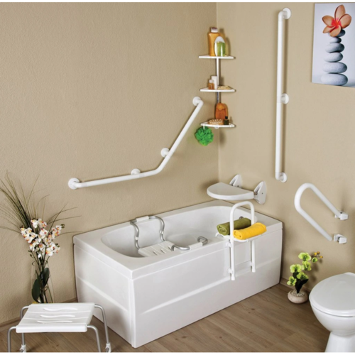 Spirella Verstellbarer Badewannensitz, weiß, 55–65 cm