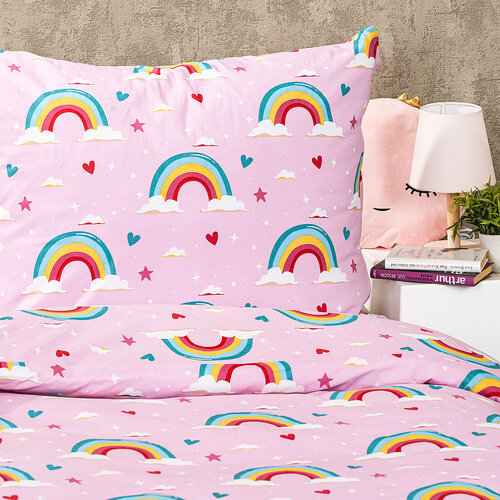 4Home Kinderbettwäsche aus Baumwolle Rainbow, 140 x 200 cm, 70 x 90 cm
