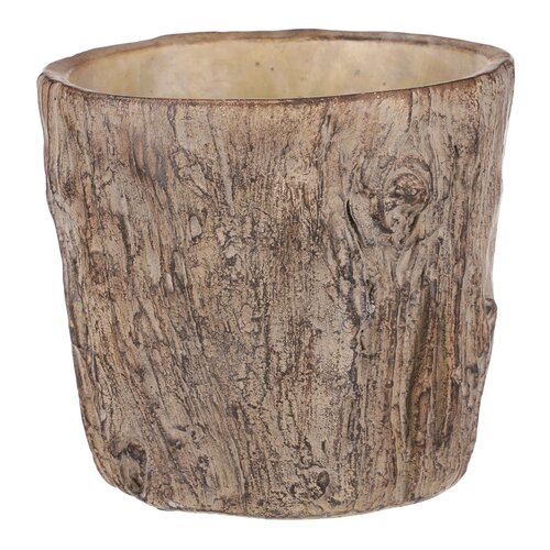 Blumenübertopf Holz, 21 x 19 cm, Betonbraun  ,