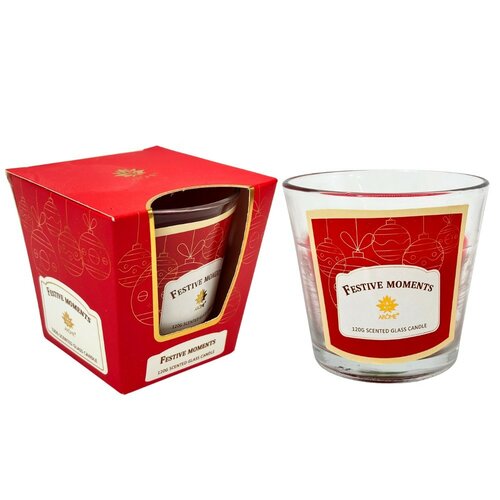 Arome-Kerze im Glas, „Festive Moments“, 120 g