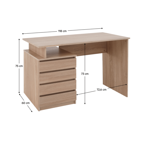 HANY NEW íróasztal, sonoma tölgy