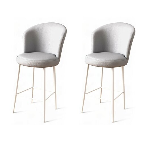 Set de scaune de bar Uras Grey and White, 2 buc.