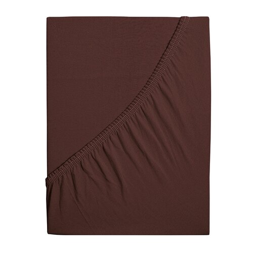 Cearșaf de pat jersey 4Home Ideal maro închis, 100 x 200 cm