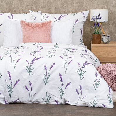 4Home Pościel bawełniana Lavender, 140 x 220 cm, 70 x 90 cm