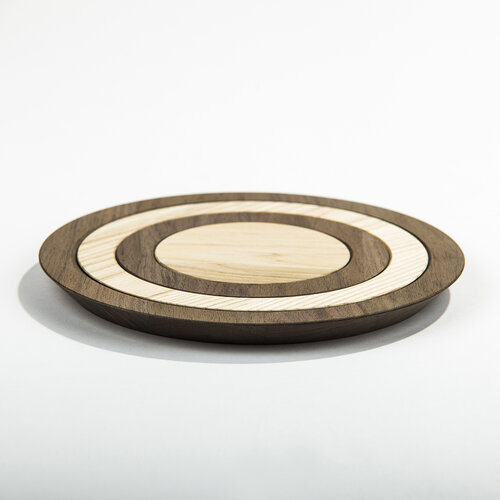 Podkładki pod garnki, jesion/orzech, 4 sztuki