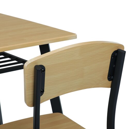 Set de masă Industrial cu 4 scaune, 110 x 70 x 76cm, maro