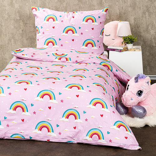 4Home Dětské bavlněné povlečení Rainbow, 140 x 200 cm, 70 x 90 cm