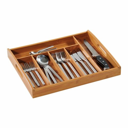 Kesper 58187 Servietă din bambus, 6 compartimente,38 x 3 2 x 5,3 cm