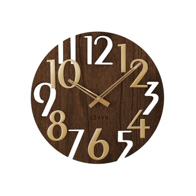 Zegar ścienny Lavvu Style Brown Wood, śr. 40 cm