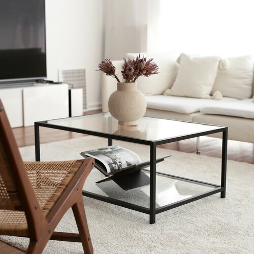 Couchtisch Astra Black mit dunklem Glas