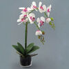 Umělá květina orchidej v květináči bílá lila