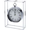 Zegar stołowy Erada srebrny, 18,8 x 5,8 x 25 cm