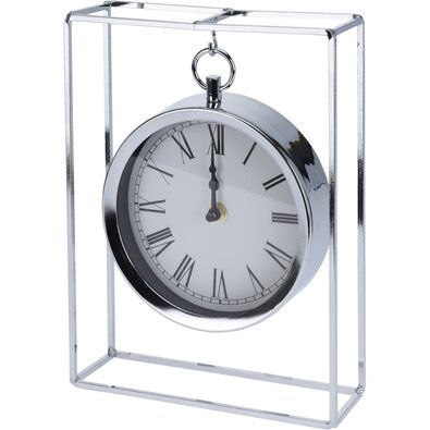 Ceas de masă Erada, argintiu, 18,8 x 5,8 x 25 cm