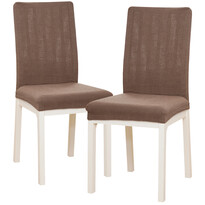 4Home Натяжний чохол для стільця Magic clean коричневий, 45 - 50 см, набір 2 шт