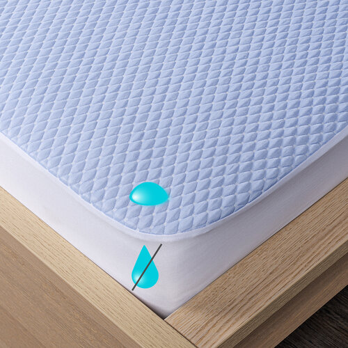 4Home Kühlender wasserdichter Matratzenschoner mit Saum Cooler, 180 x 200 cm + 30 cm