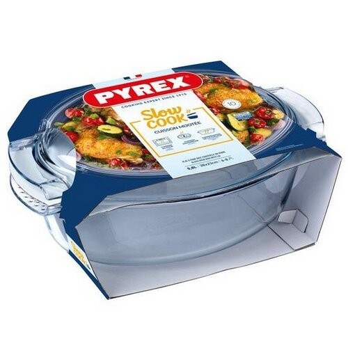 Pyrex Steklena posoda za pečenje s pokrovom, 5,8 l