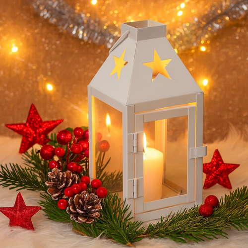 Latarnia metalowa Hey star grey, 8 x 8 x 17 cm