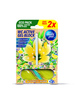 Ambipur WC aktív gél-blokk citrom és jázmin 2x 45g