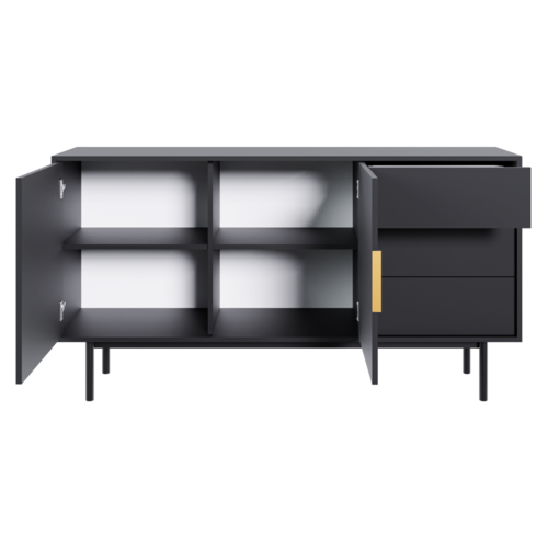 Comodă VIVALA 2D3S, negru