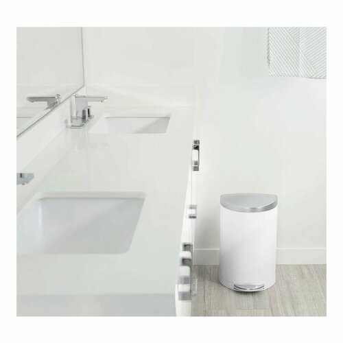 Simplehuman Polkrožni koš z pedalom 10 l, bela