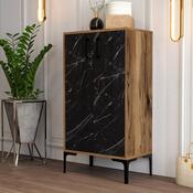 Skrinka na topánky Prag Walnut and Black Marble
