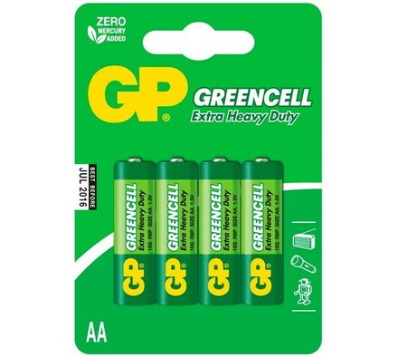 Alkalické baterie, 4 ks, 15 G R6 Blistr, GP Greenc