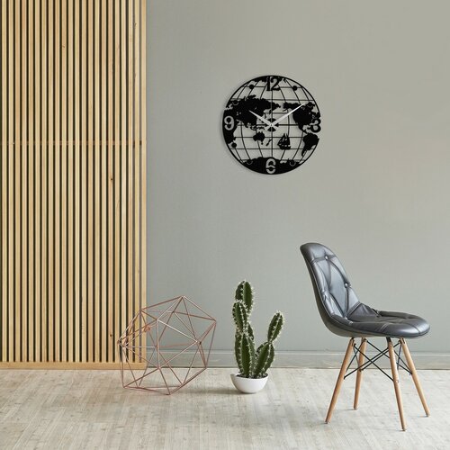 Настінний годинник World S018 Black, 48 × 48 см