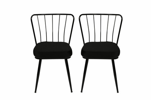 Sada jídelních židlí Yildiz Black and Black, 2 ks