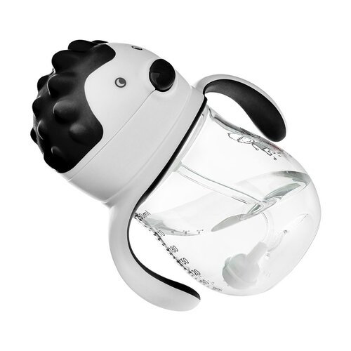 Akuku Čarobna steklenica za otroke s slamico inutežem, siva, 250 ml