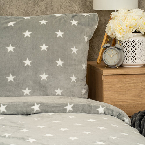 4Home Obliečky mikroflanel Stars grey, 140 x 200 cm, 70 x 90 cm
