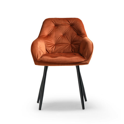Jedálenská stolička BUTTON LOUNGE v medenej farbe, 2 ks