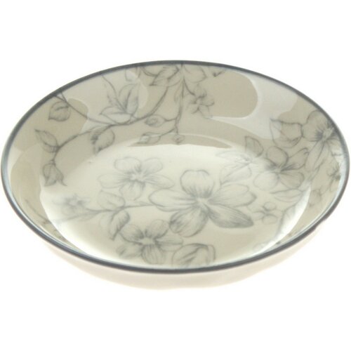 Komplet 6 desertnih krožnikov Delicate Flowers 10 cm, sivi