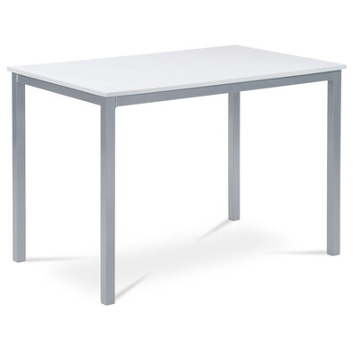 Minimalistischer Esstisch, grau-weiß, 110 x 70 x 75 cm