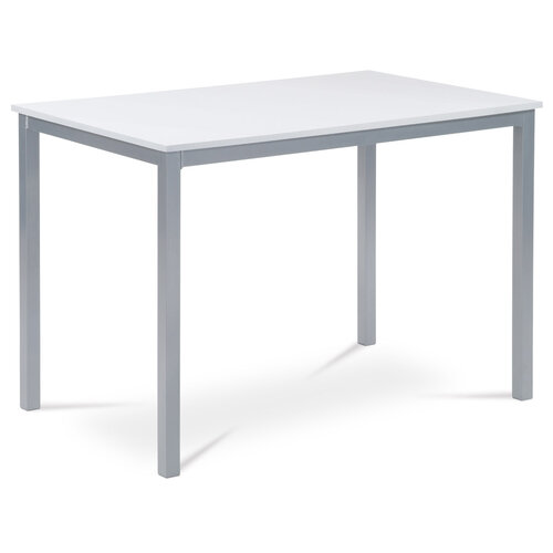 Minimalistischer Esstisch, grau-weiß, 110 x 70 x 75 cm